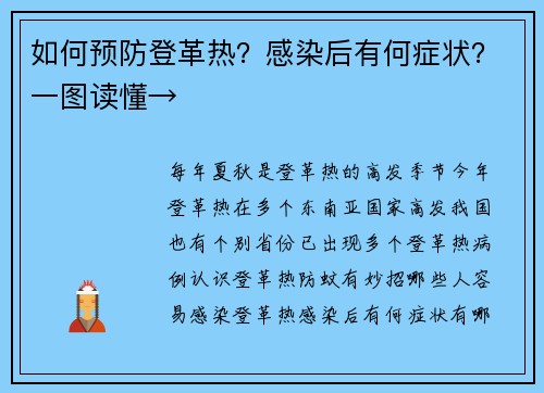 如何预防登革热？感染后有何症状？一图读懂→