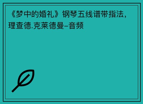 《梦中的婚礼》钢琴五线谱带指法，理查德.克莱德曼-音频
